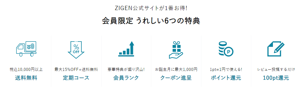 Zigen会員特典